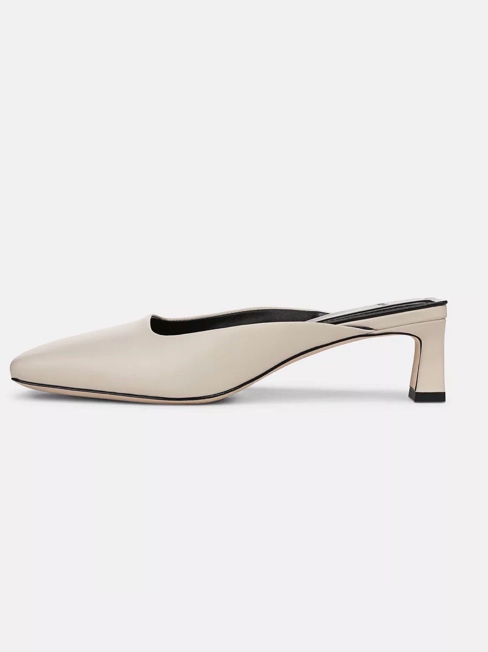Vince Electra Square-Toe Leather Mules In Flax - New With Box